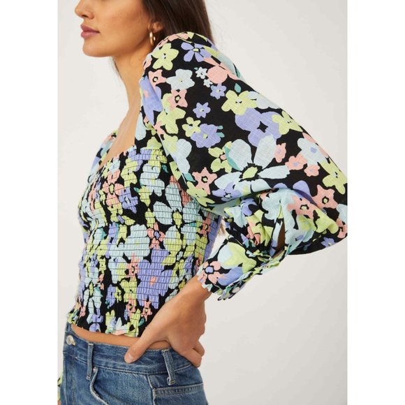 NWT Free People Ariana Printed Top / Retro Combo - Picture 4 of 6